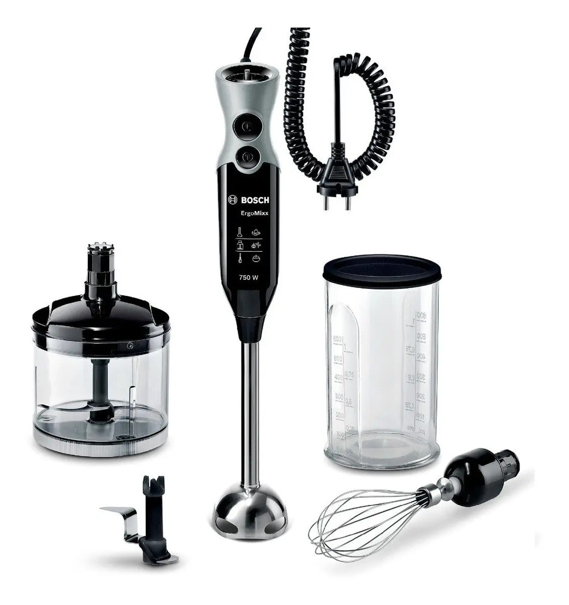 Mixer Batidora De Mano Bosch 750w Msm67170b - Negro/acero Inoxidable
