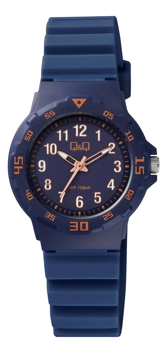 Reloj Q&q Silicona Dama 33mm Vr19j018y - Azul