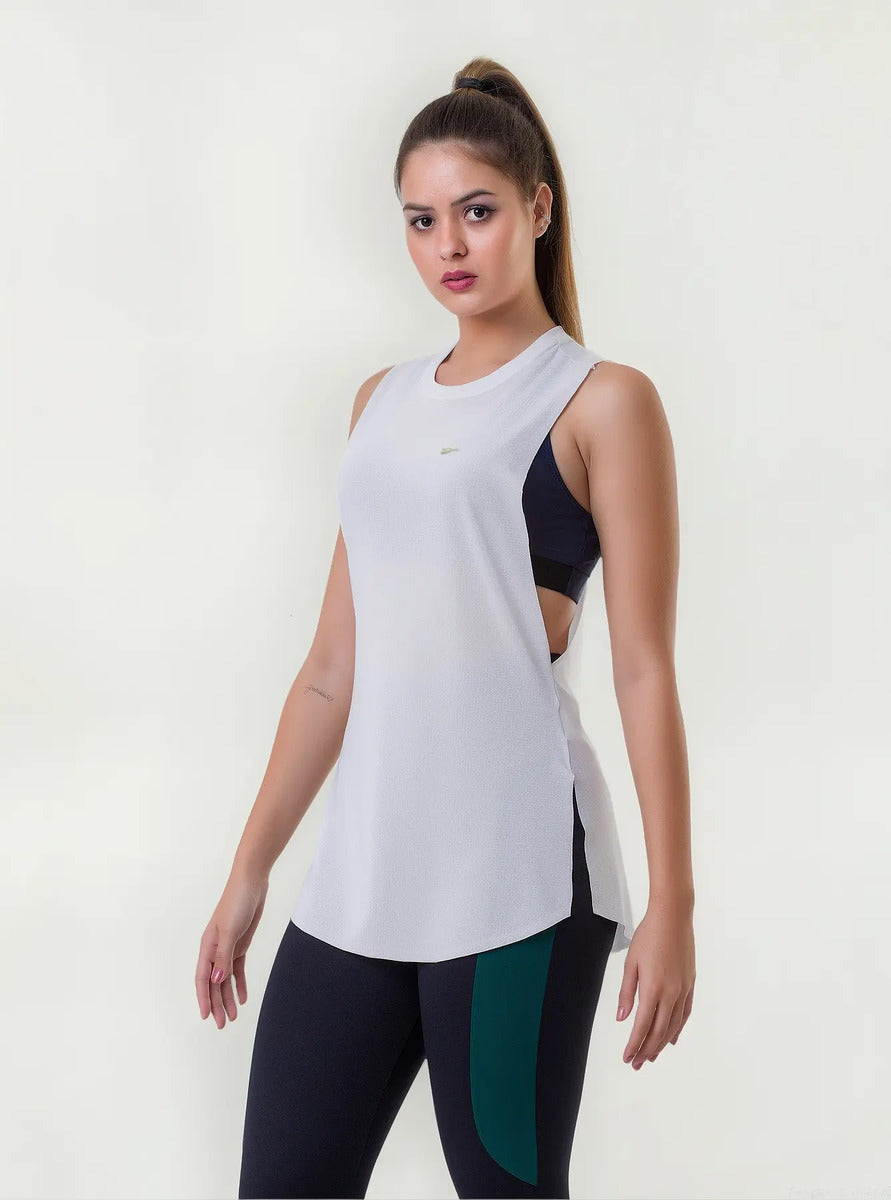 Musculosa Deportiva Dama Fitness Uv50+ Elite - Blanco L