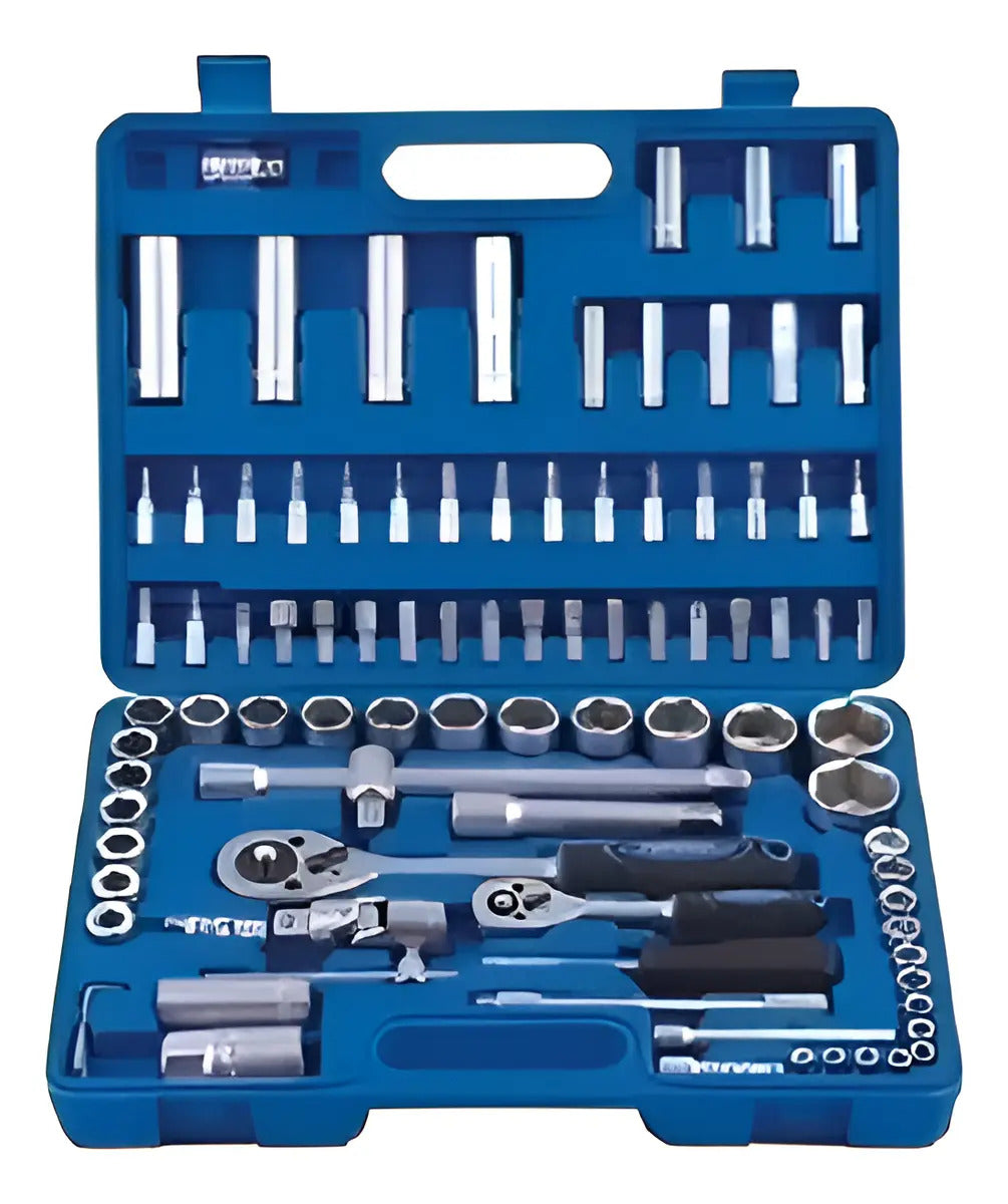 Juego De Dados Tubos94pcs Encastre ½ Y¼ Foreman