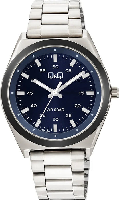 Reloj Q&q Metal Hombre 40mm Q80b-002py - Plateado
