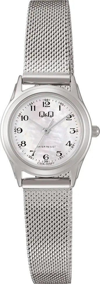 Reloj Q&q Metal Dama 23mm C50a-005py - Plateado