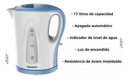 Jarra Eléctrica Daewoo Pava 1,7 L Wk5522 - Blanco