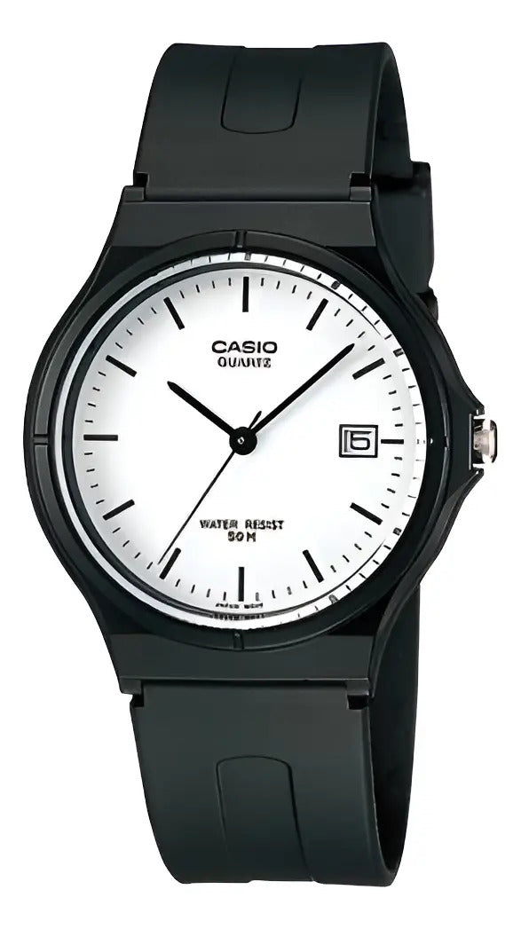 Reloj Casio Silicona 40mm Mw-59-7ev - Negro Blanco