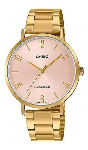 Reloj Casio Metal Mujer 34mm Ltp-vt01g-4b - Dorado Rosado