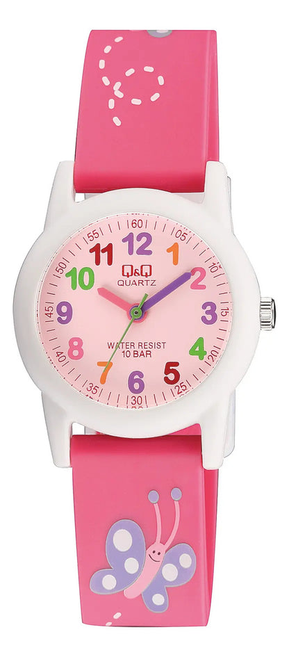 Reloj Q&q Silicona Infantil 30mm Vr99j002y - Rosa