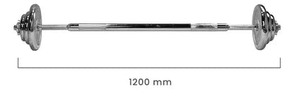 Set Mancuernas Y Barra Cromadas Con Valija 30 Kg