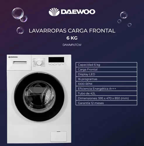 Lavarropas Carga Frontal 6kg