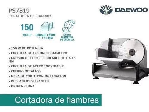 Cortadora De Fiambre Acero Inoxidable 150w