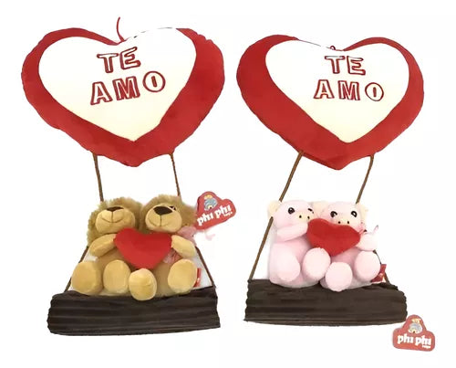 Peluche Animales En Tronco Con Corazón 35 Cm