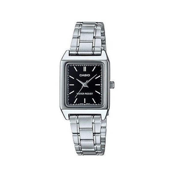 Reloj Casio Metal Esfera Negra Rectangular