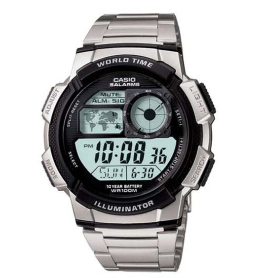 Reloj Casio Digital Acero Caja Resina Negra