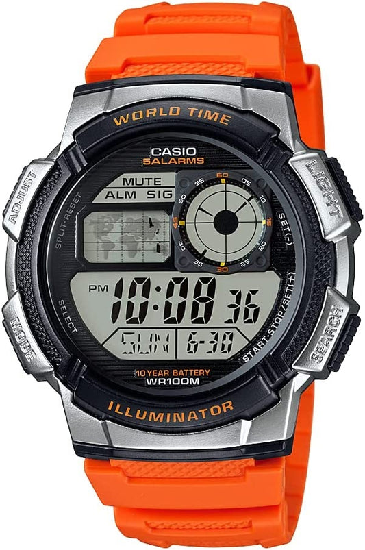 Reloj Casio Digital Silicona Naranja Multifunción