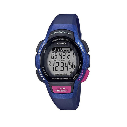 Reloj Casio Digital Silicona Soft Azul Con Cronómetro