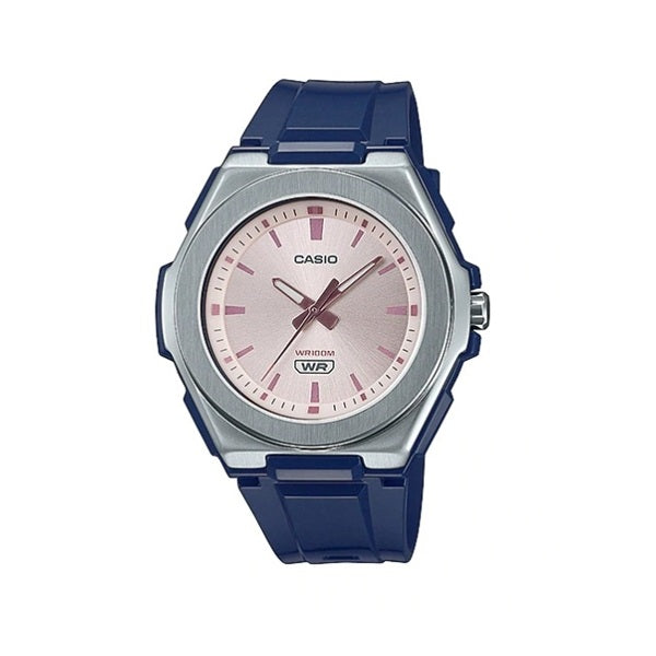 Reloj Casio Silicona Azul Esfera Rosa