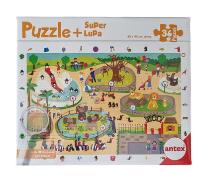 Puzzle - 36 Piezas - Distintos Modelos + Super Lupa