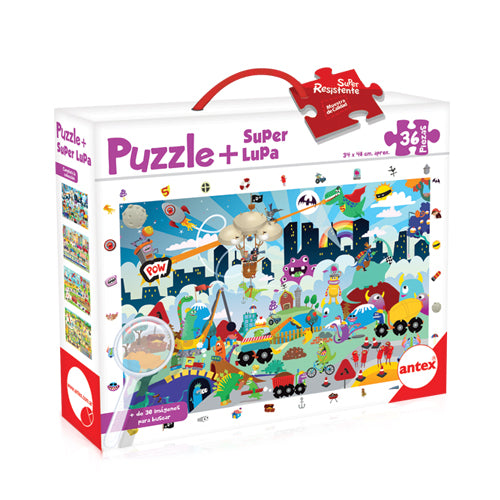 Puzzle - 36 Piezas - Distintos Modelos + Super Lupa